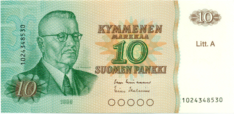 10 Markkaa 1980 Litt.A 1024348530